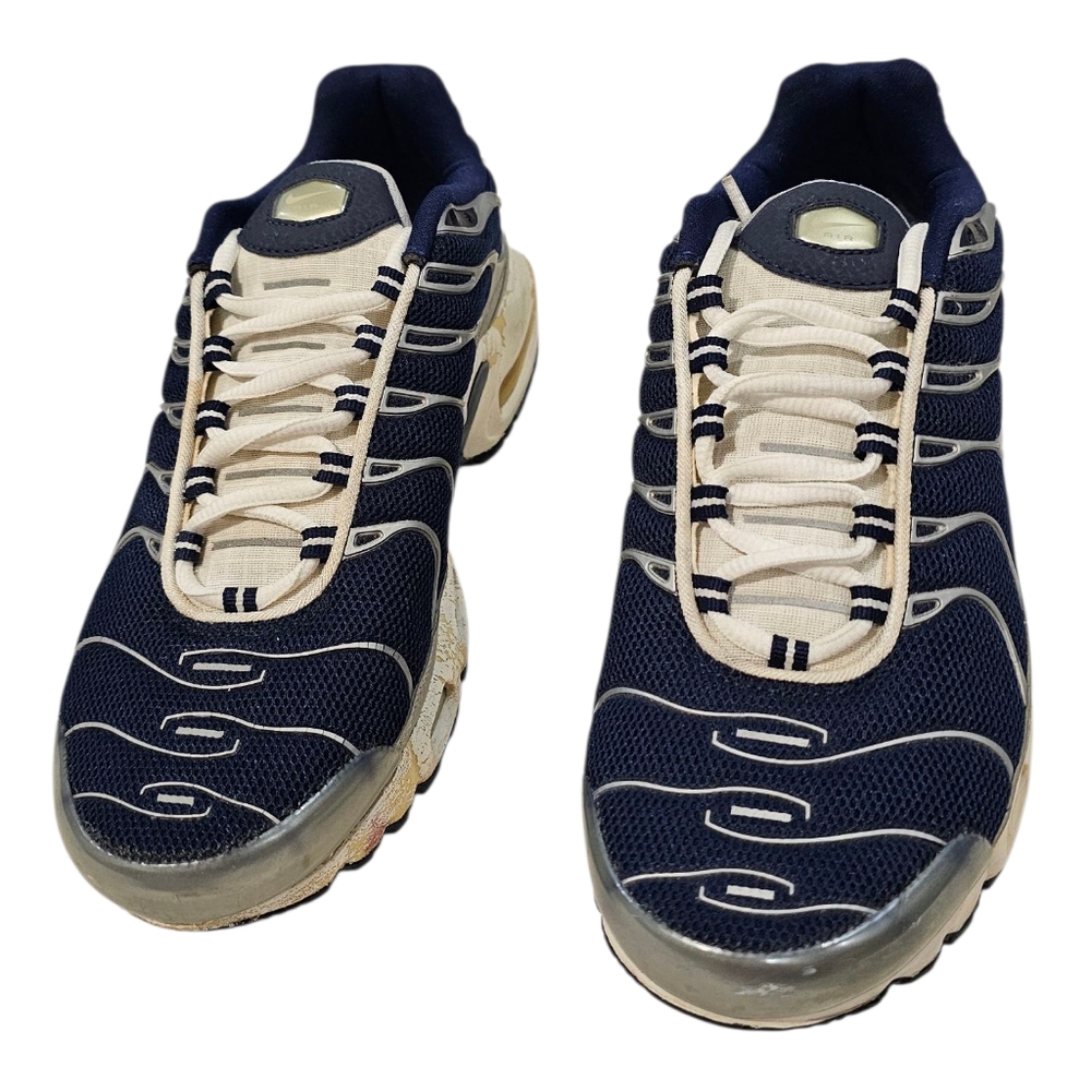 Nike Air Max Plus TN Men's Midnight Navy Metallic Silver White Sz 8
